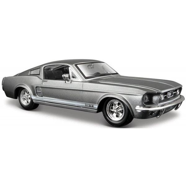 Maisto - 1967 Ford Mustang GT, metal šedý, 1:24