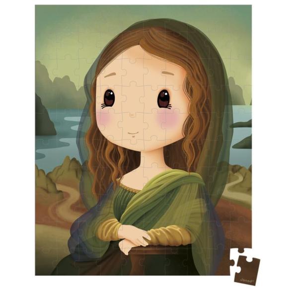 Janod Puzzle v kufříku Umělecké Leonardo da Vinci 100 ks