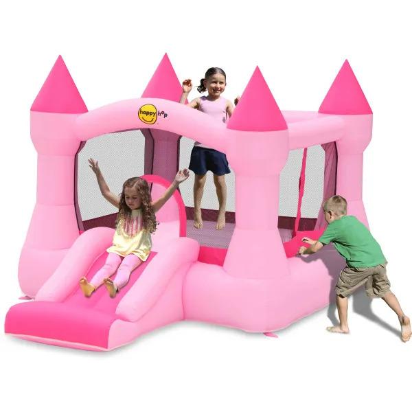 Happy Hop - Skákací nafukovací hrad so šmykľavkou ružový