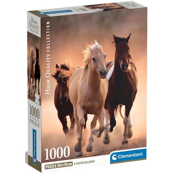 Clementoni - Puzzle 1000 Bežiace kone
