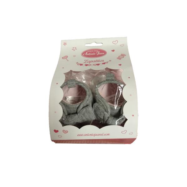 Antonio Juan 92004-9 Botičky pro panenku – tenisky šedé s mašličkou