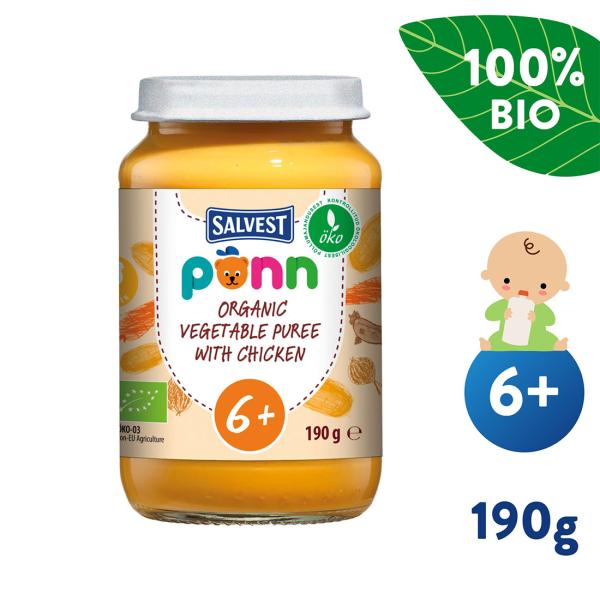 Salvest PONN BIO Kuřecí maso se zeleninovým pyré (190 g)