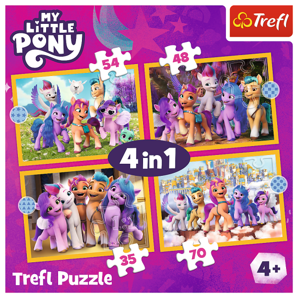 Trefl Puzzle 4v1 - Seznamte se s Poníky / Hasbro, My Little Pony