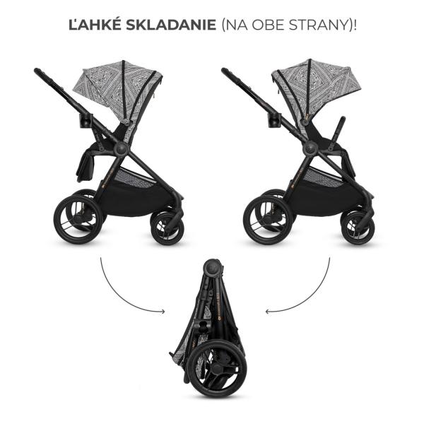KINDERKRAFT Kočárek kombinovaný Nea 2 2v1 Lunar Black Bizuu (obrázek 11)