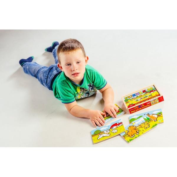 Puzzle dřevěné Moje první zvířátka 4x12 dílků 20x14x3, 5cm v dřevěné krabičce (obrázek 11)