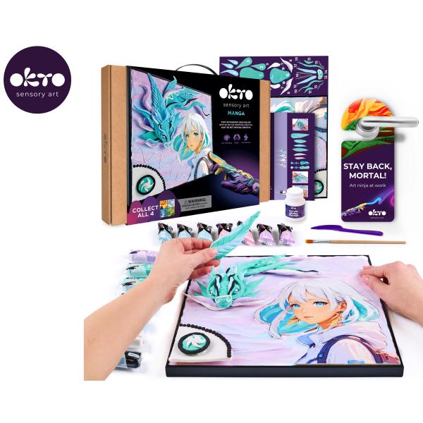 OKTO Manga motiv živlů „Vítr“ výtvarný set 30×40 cm