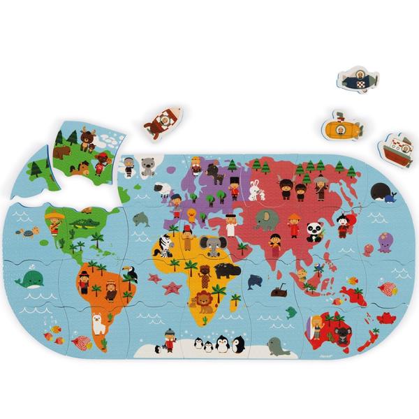 Janod Hračka do vody puzzle Mapa světa 28 ks (obrázek 9)