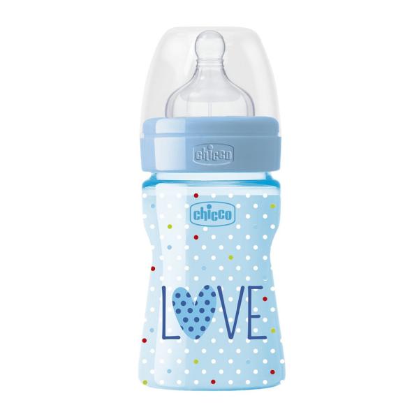 CHICCO Biberón Well-Being LOVE silicona 150 ml niño 0m+