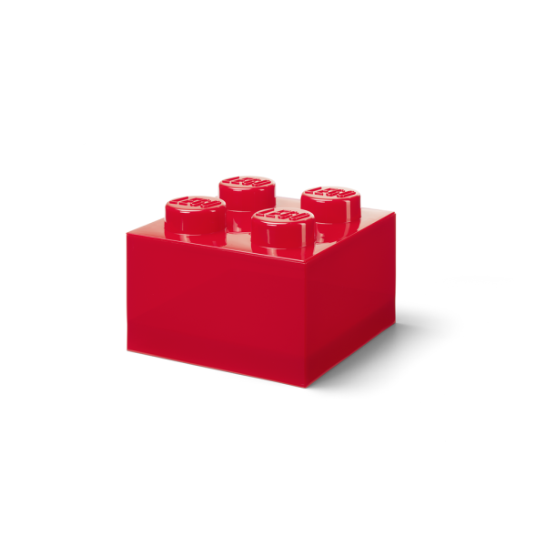 LEGO úložný box 4 s víkem – průhledná červená