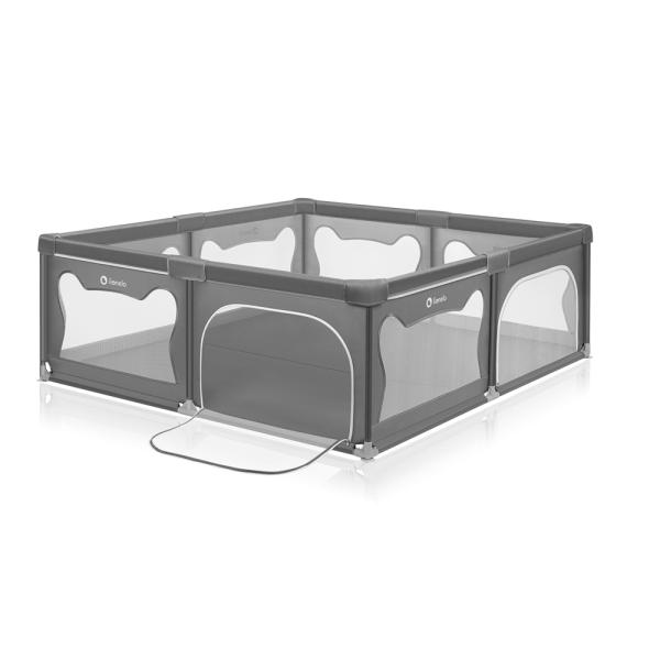 LIONELO Ohrádka pro děti Willow XL Grey Concrete 187 x 207 cm