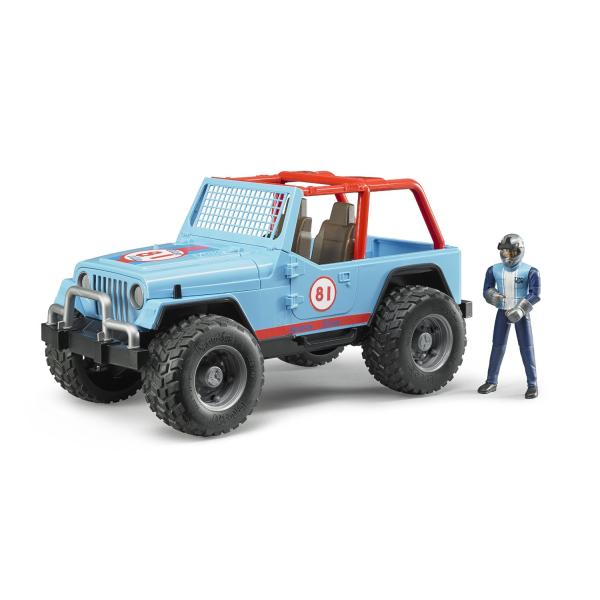 BRUDER 02541 Jeep WRANGLER Cross Country modrý s figurkou jezdce