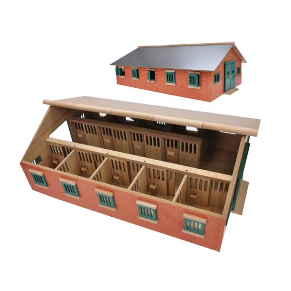 Kids Globe Farming stajňa pre kone drevená 62x43x22cm 1:32