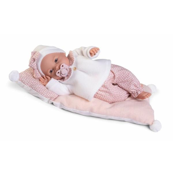 Antonio Juan 14363 BIMBA – mrkající panenka se zvuky a měkkým látkovým tělem – 37 cm