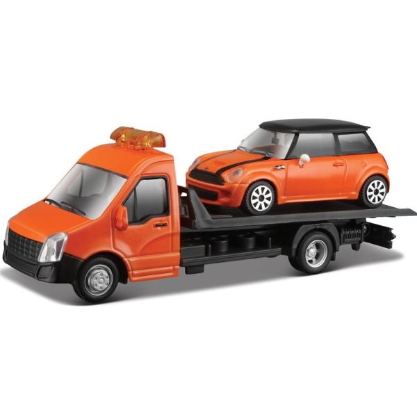 Bburago 1:43 Carro Attrezzi + Mini Rame Con Arancio