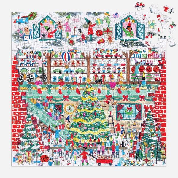 Galison Fóliové puzzle Michael Storrings Vánoční dílna hraček 500 dílků (obrázek 6)