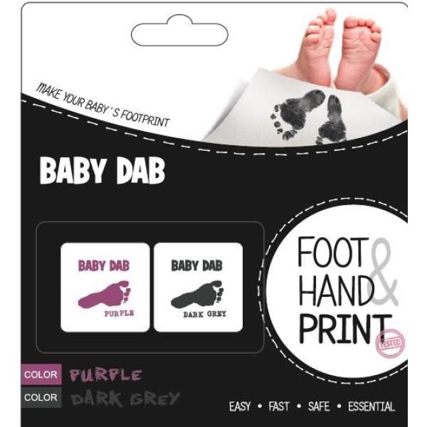 Farba na detské odtlačky 2ks fialová, šedá