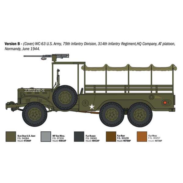 Model Kit military 96230 - Dodge WC62 1 1/2t 6x6 Truck (1:35) (obrázek 5)