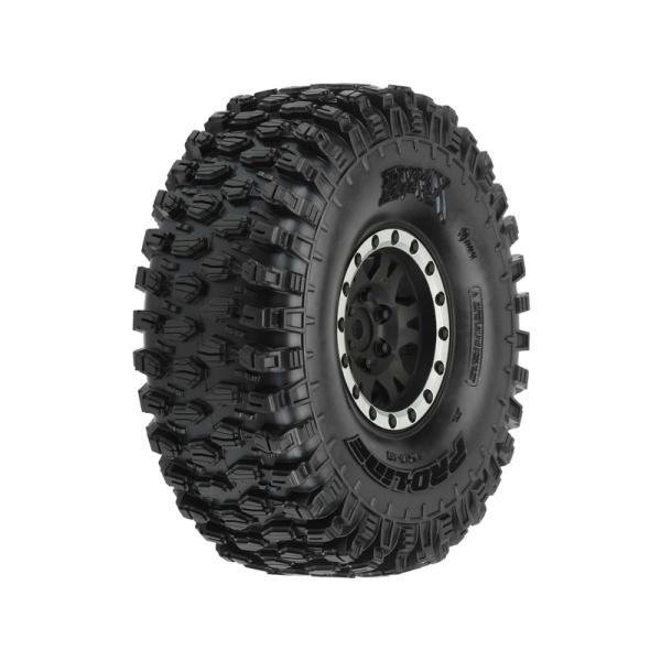 Ruota Pro-Line 1.9", pneumatico Hyrax Predator, disco Impulse H12 nero-argento (2)