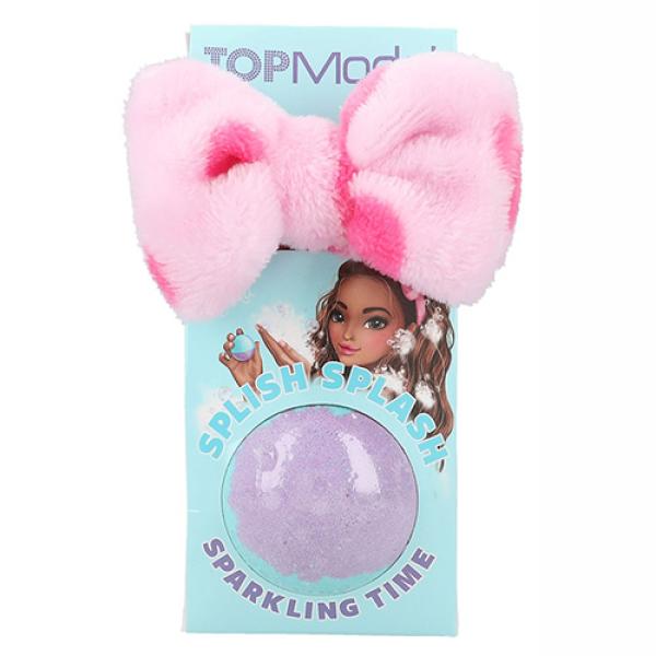 Top Model Bomba do koupele s čelenkou, Nyela, růžová čelenka, broskev