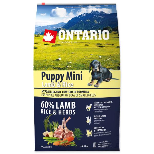 Krmivo Ontario Puppy Mini Lamb & Rice 6,5kg