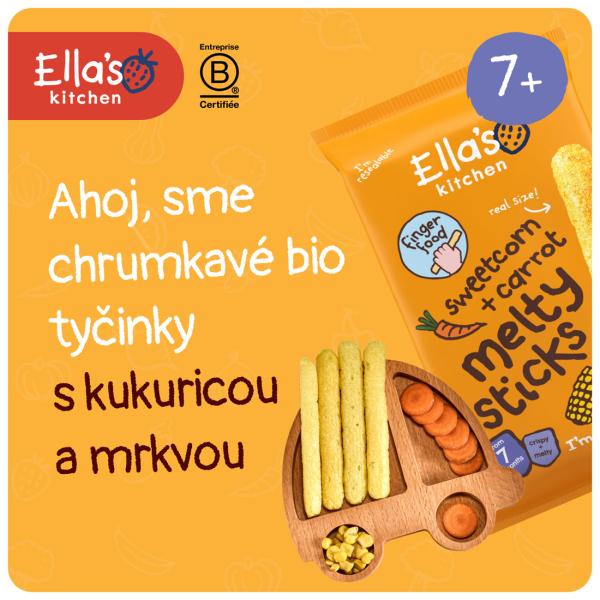 Ella’s Kitchen BIO Křupavé tyčinky s kukuřičkou a mrkví (16 g)
