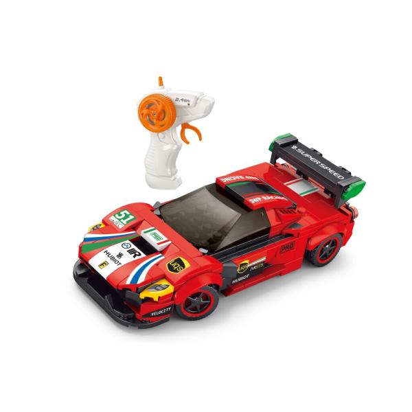 Stavebnica Auto červené RC na diaľkové ovládanie 17 cm 279 dielov