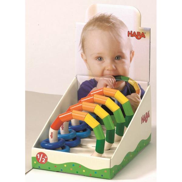 Haba Dřevěná chrastítka a motorická hračka pro miminka Kruhy