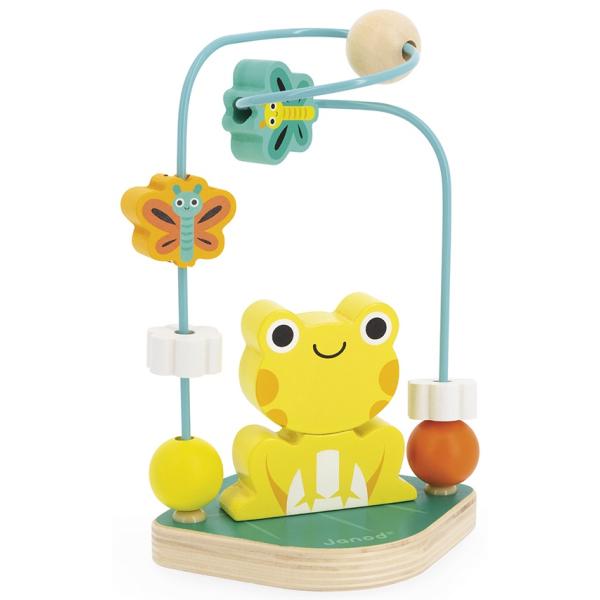 Janod - Labirinto Perline Rana Tropik - Giocattolo Multisensoriale In Legno - Impilabile - Giocattolo Educativo Abilità Fino-Motorie - Certificato Fsc - Vernice Ad Acqua - Da 1 Anno, J8275-image