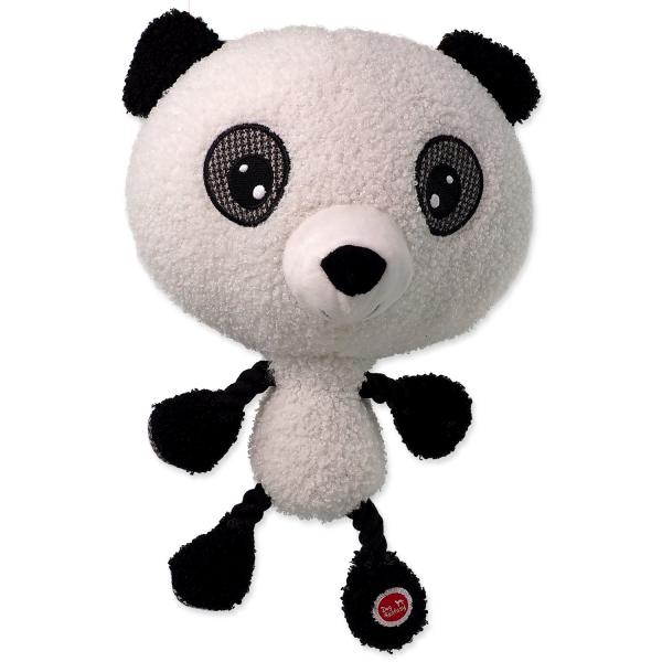 Hračka Dog Fantasy Big head panda plyšová pískací 30cm