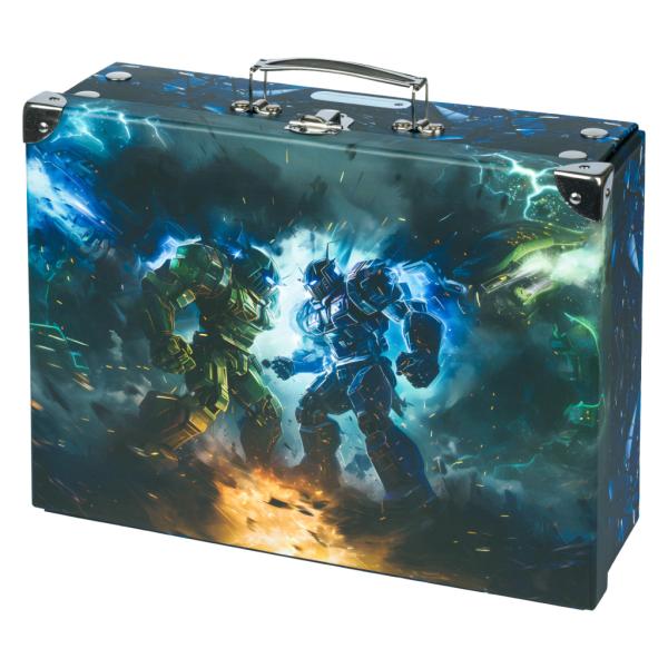 Skládací školní kufr Roboty s kováním