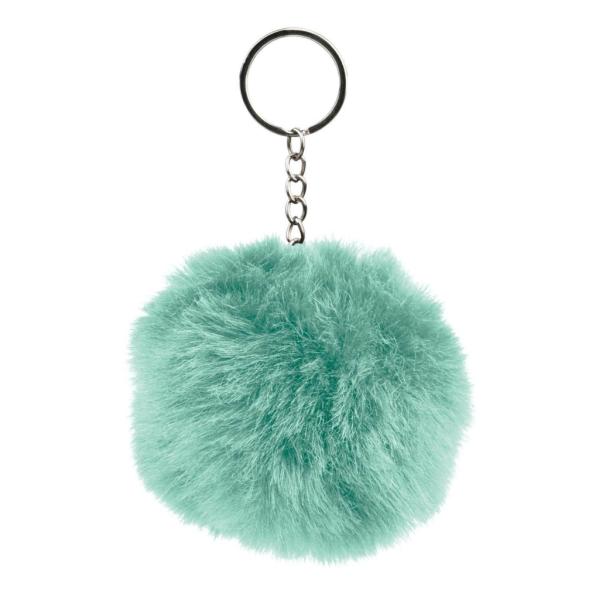 BAAGL Klíčenka s chlupatým přívěskem, tyrkysová