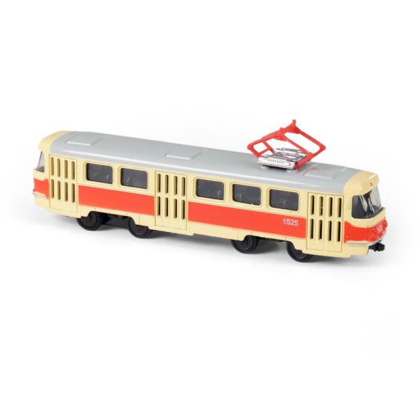 Kovová retro električka, 16 cm