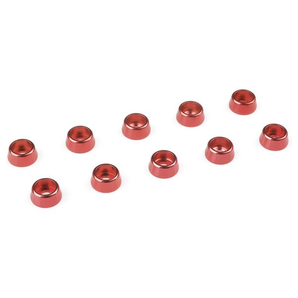 Podložka pre valc. hlavu M2.5/7mm hliník červená (10)