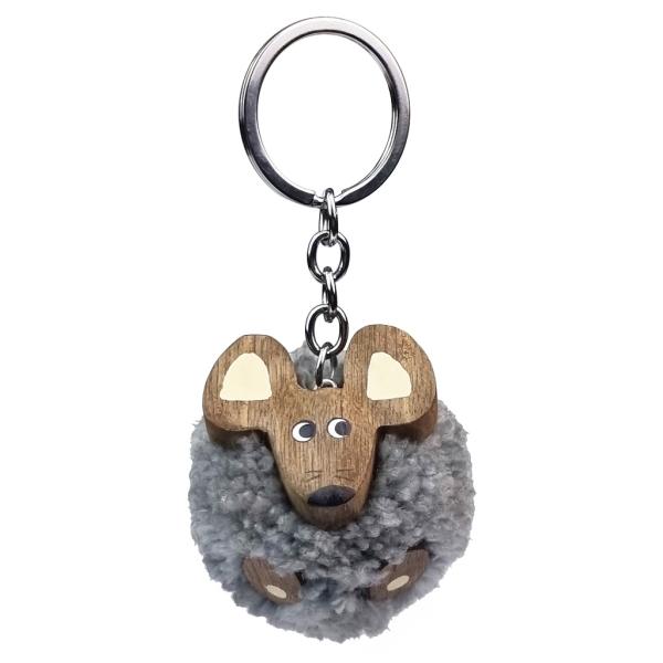 2Kids Toys Drevená kľúčenka pompon Myš