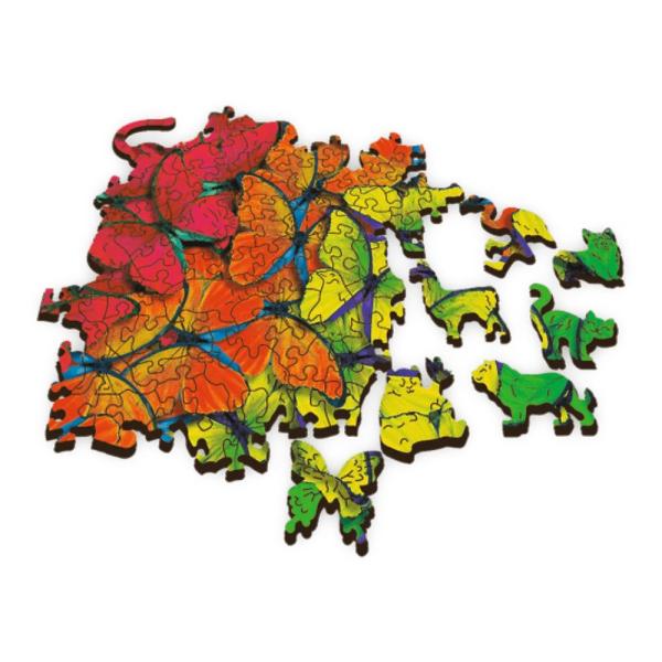 Trefl Dřevěné puzzle 501 - Duhové motýly (obrázek 3)