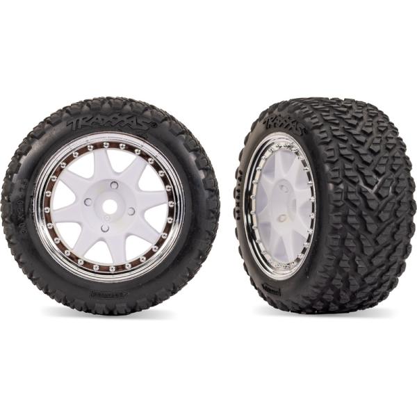 Traxxas koleso, disk 8-spoke, pneumatika Rally, predná (2)