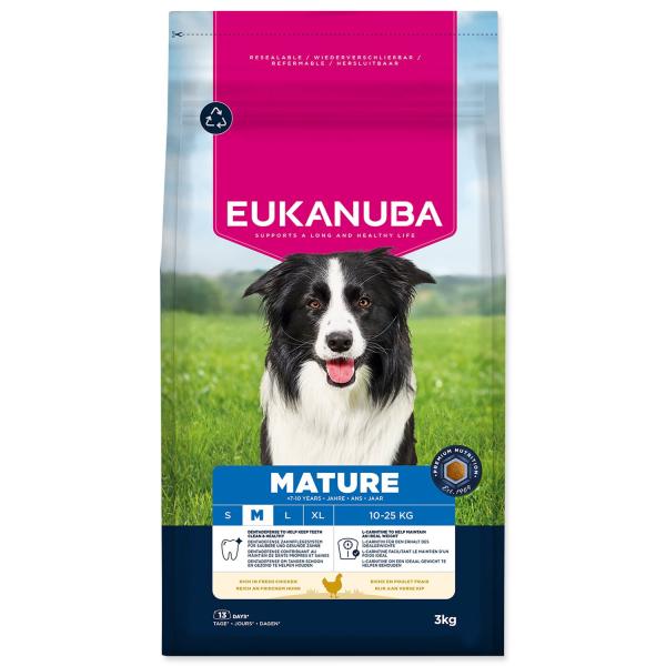 Krmivo EUKANUBA Mature Medium bohaté na čerstvé kuře 3 kg