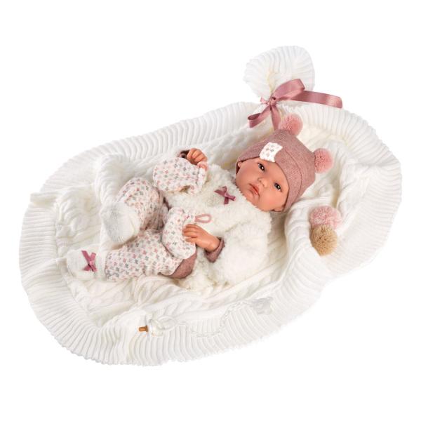 Llorens 63576 NEW BORN DĚVČÁTKO-realistická panenka miminko s celovinylovým tělem- 35 c