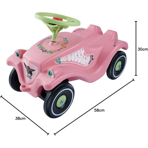 Big Auto odrážedlo BIG BOBBY CAR CLASSIC růžové s květinkami (obrázek 8)