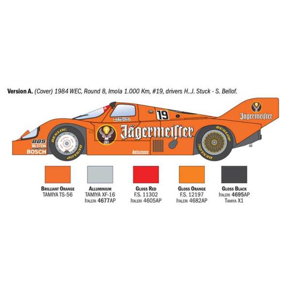 Model Kit auto 3678 - Porsche 956 Jägermeister (1:24) (obrázek 4)