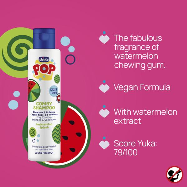 Chicco Šampon a kondicionér Pop Comby Watermelon 250ml (obrázek 4)