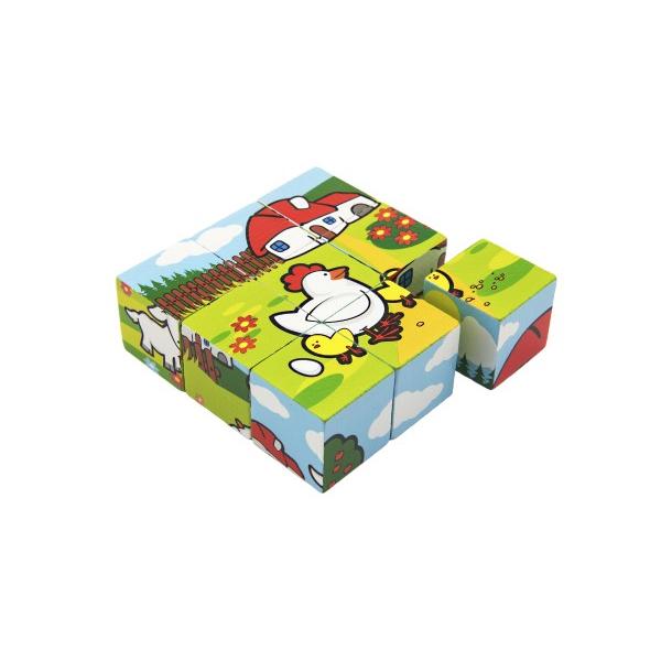 Kostky kubus Moje první zvířátka dřevo 9x9x3cm 9ks (obrázek 6)