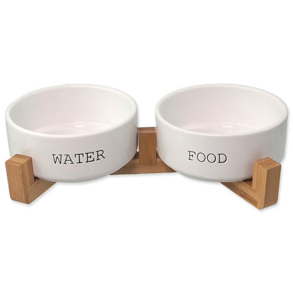 Set Ciotole Dog Fantasy in ceramica con supporto bianco 2x 13x5,5 cm, 400 ml