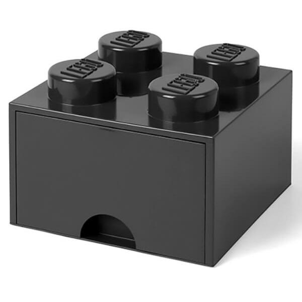 LEGO® úložný box 4 - se zásuvkou černá 250 x 250 x 180 mm