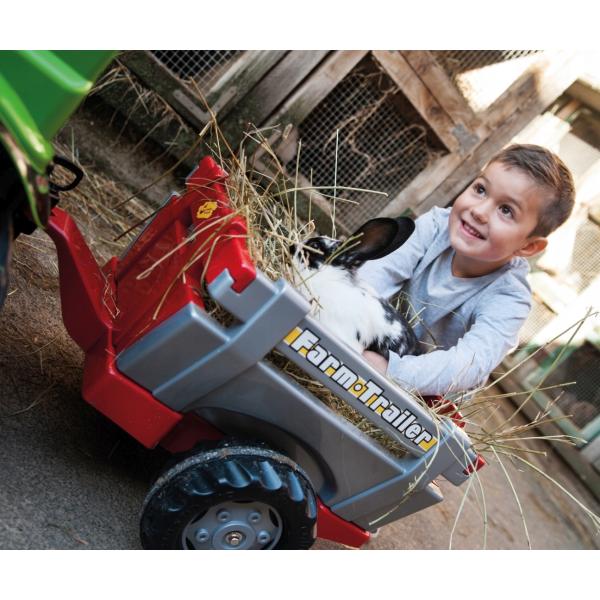 Rollytoys Vlečka za traktor 1osá Farm Trailer - striebornočervená (obrázek 5)