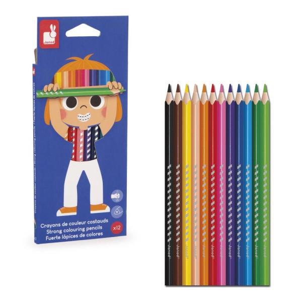 Janod Colorino Trojhranné pastelky 12 barev