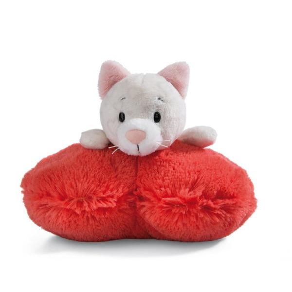 NICI plyš Love Kočička roztomilá ležící, srdce, 13cm, GREEN