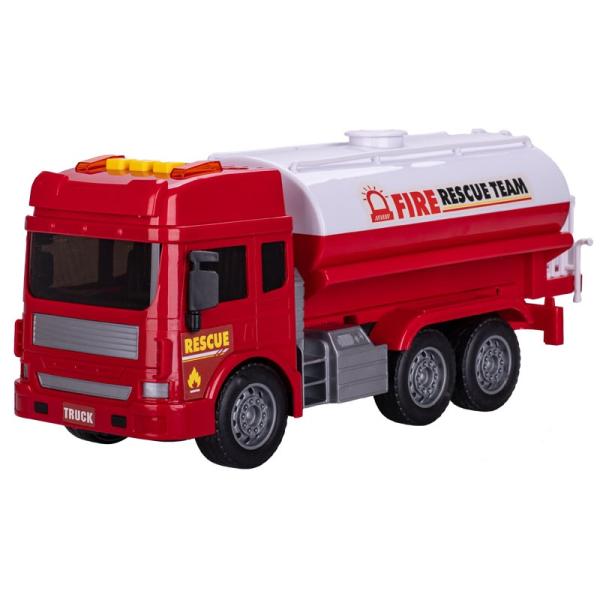 Auto hasiči cisterna 28cm na setrvačník na baterie se světlem a zvukem