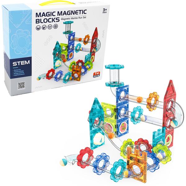 Magnetická guličková dráha 74 ks