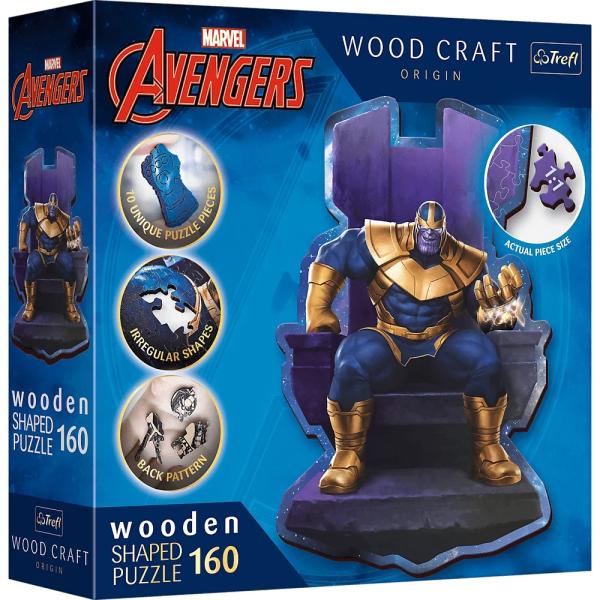 Trefl Dřevěné puzzle 160 dílků - Thanos na trůnu / Disney Marvel Heroes